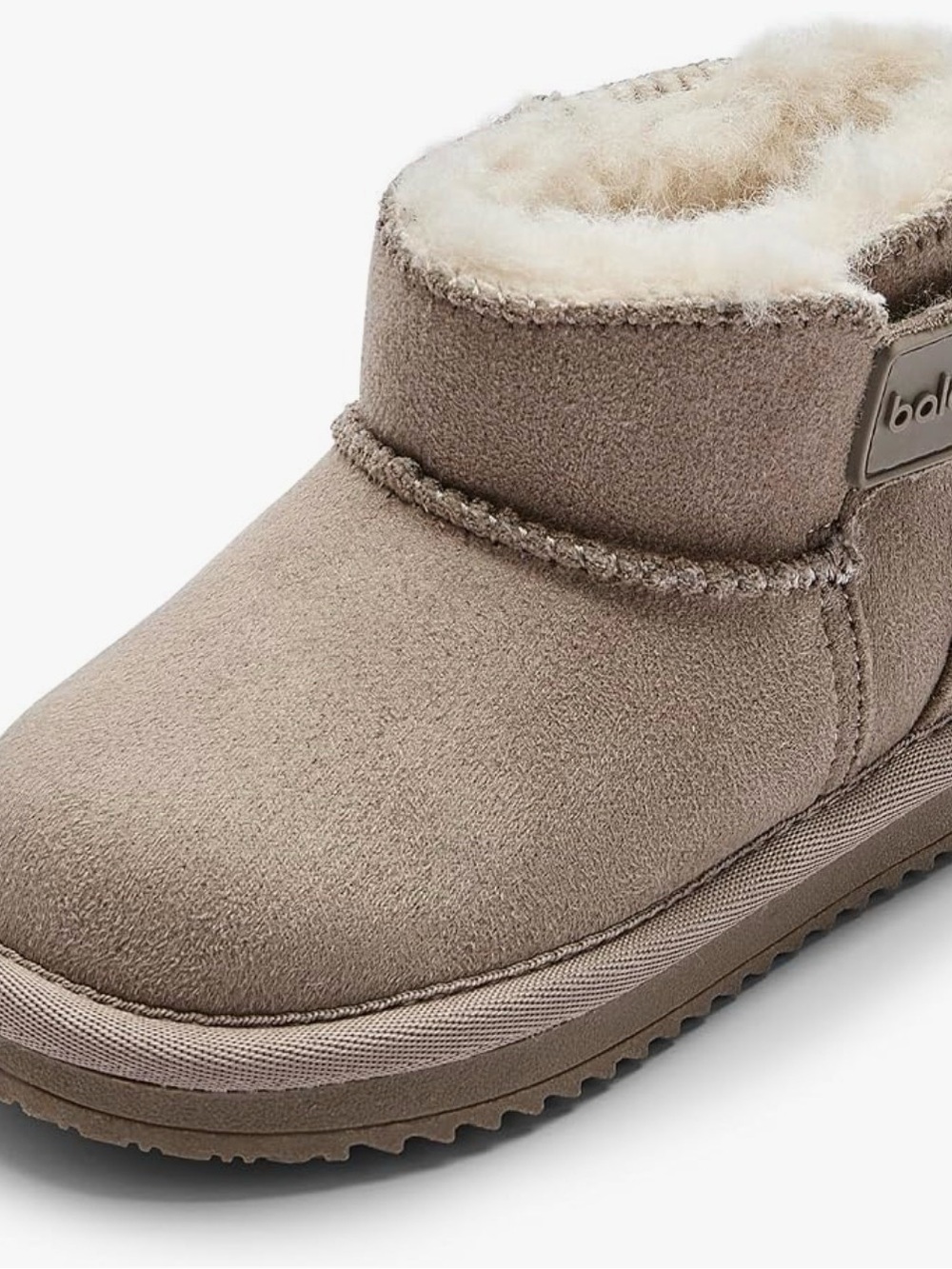Balabala Kids Snow Boots Winter Boots 
Cloud-Lined Suede Slip-On Bootie in Taupe